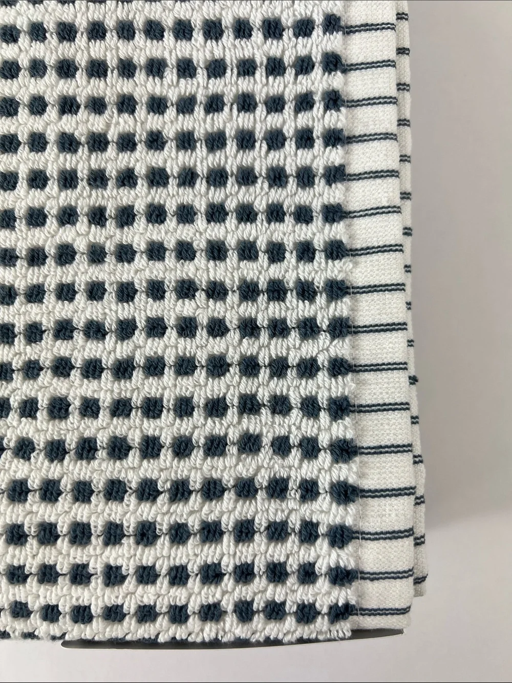 Peri Home Bath Towels Navy & White Modern Design Soft Cotton 8 Pc Set NEW